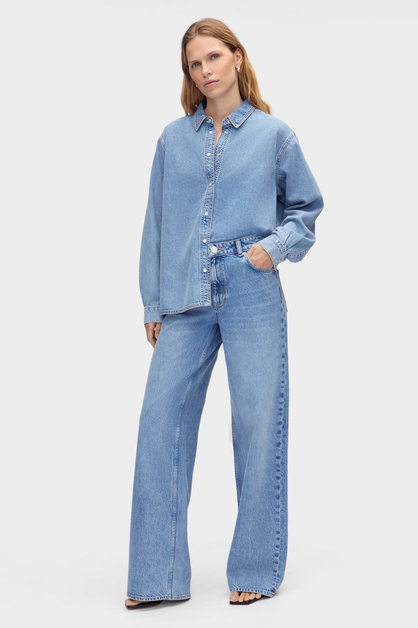 aligne ALIGNE Low Rise Loose Wide Jeans - Blue JEANS