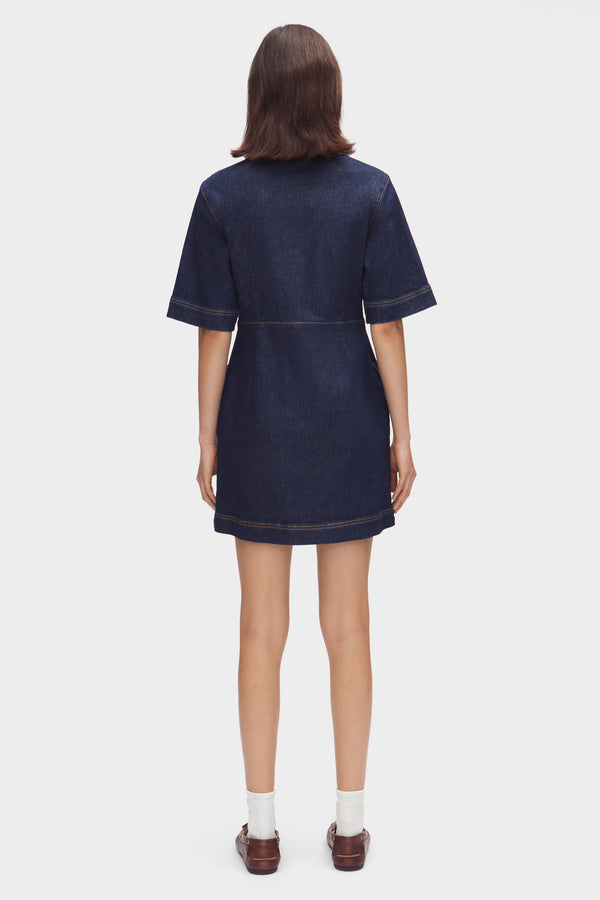 Aligne ALIGNE Mini Denim Dress - Blue | Amber DRESSES