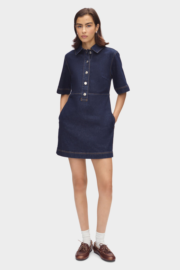 aligne ALIGNE Mini Denim Dress - Blue | Amber DRESSES