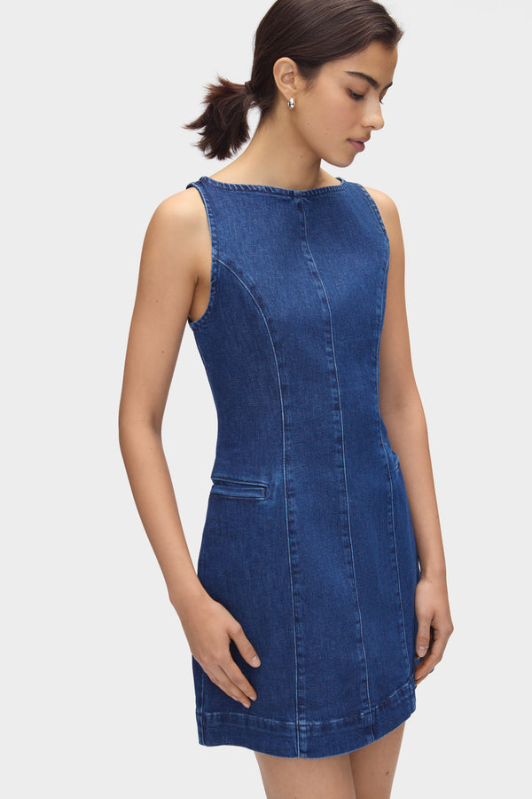 aligne ALIGNE Mini Denim Dress - Blue | Lyra DRESSES