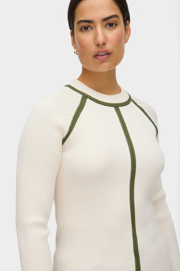 Aligne ALIGNE Ribbed Knitted Top - Beige | Helter TOPS