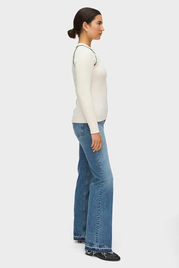 Aligne ALIGNE Ribbed Knitted Top - Beige | Helter TOPS