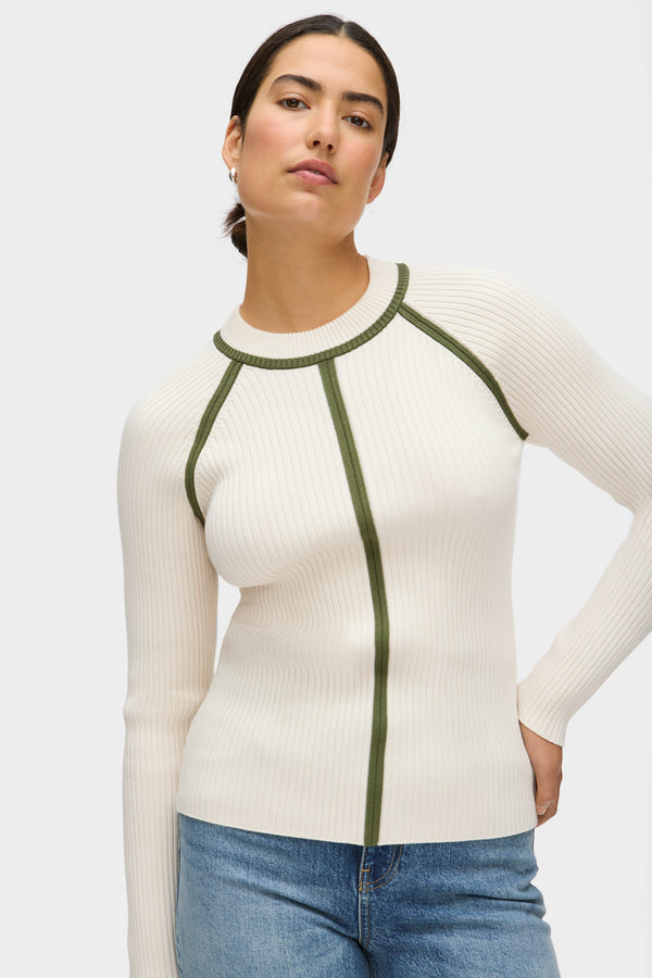 aligne ALIGNE Ribbed Knitted Top - Beige | Helter TOPS