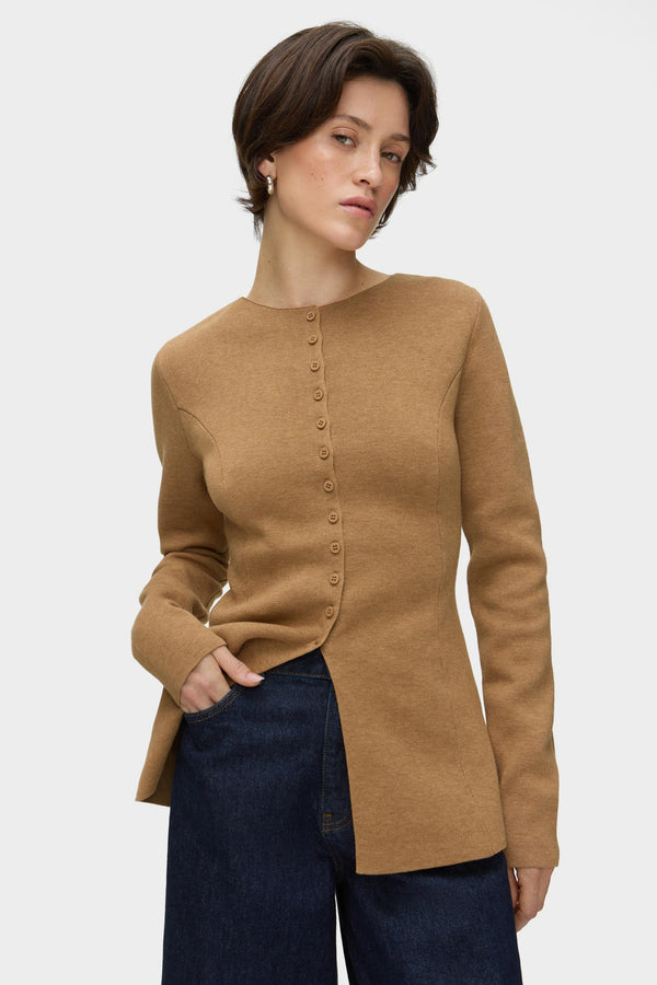 aligne ALIGNE Waisted Knit - Camel | Daphne KNITWEAR