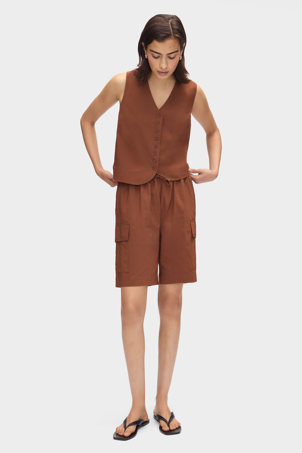 Aligne ALIGNE Bermuda Cargo Shorts - Brown | Kyra TROUSERS
