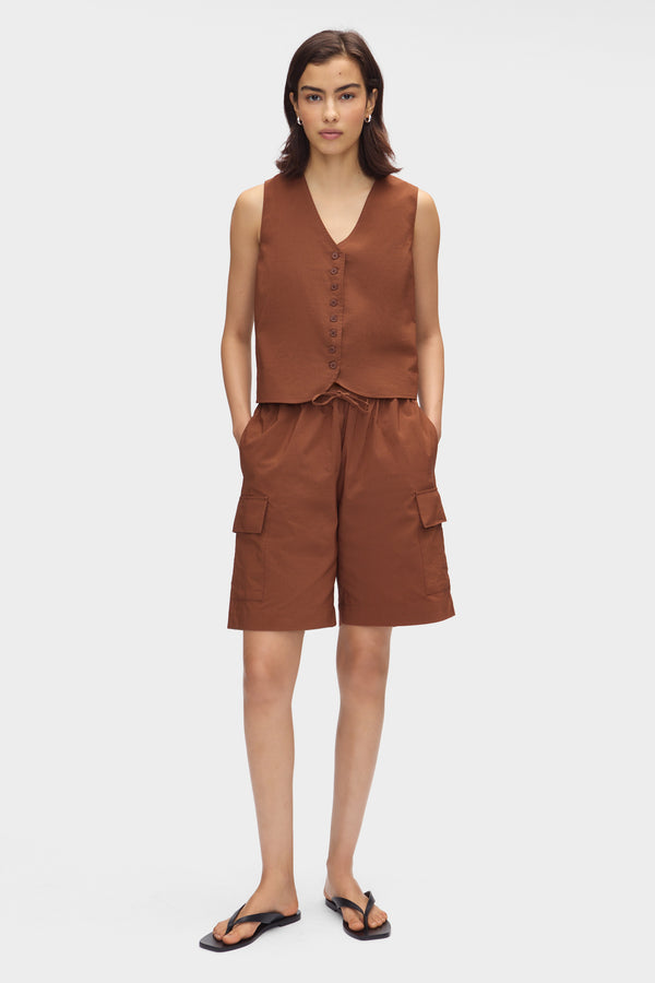 aligne ALIGNE Bermuda Cargo Shorts - Brown | Kyra TROUSERS