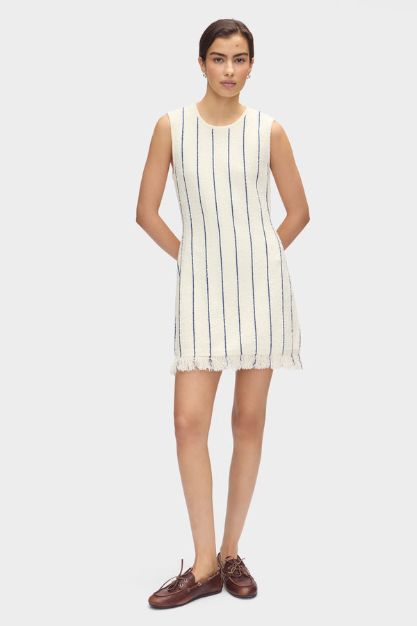 aligne ALIGNE Boucle Striped Mini Dress - Beige | Immy DRESSES