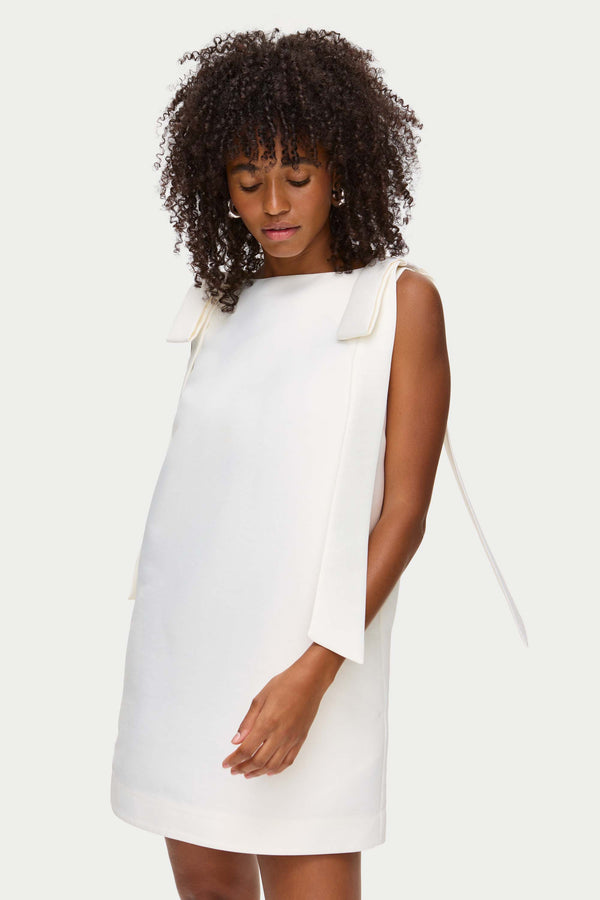 aligne ALIGNE Bow Satin Bridal Dress - White | FERN DRESSES