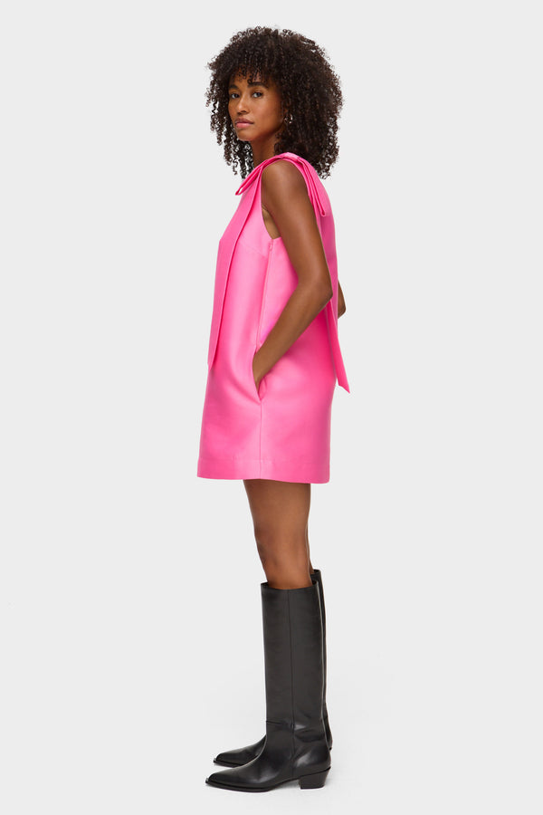 Aligne ALIGNE Bow Satin Mini Party Dress - Pink | FERN DRESSES