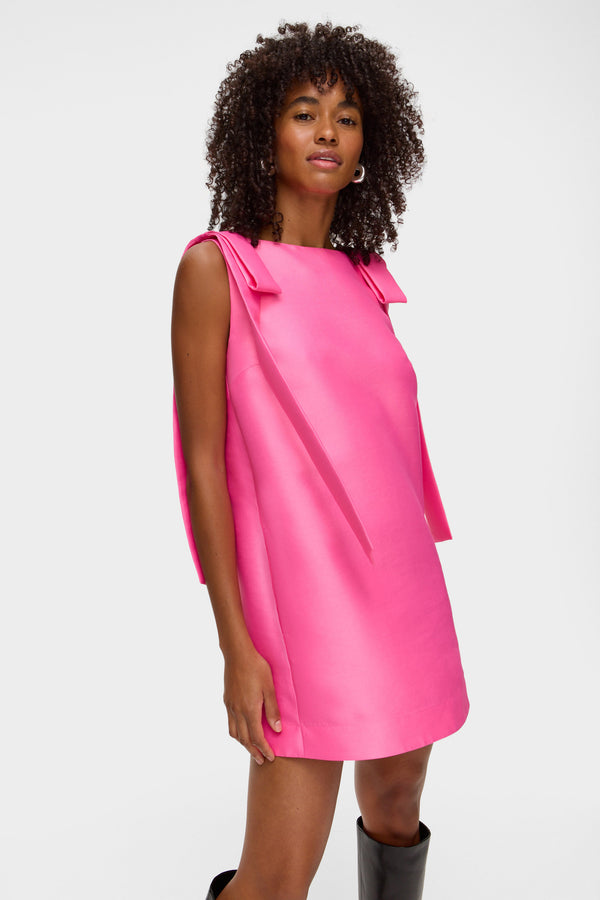 aligne ALIGNE Bow Satin Mini Party Dress - Pink | FERN DRESSES