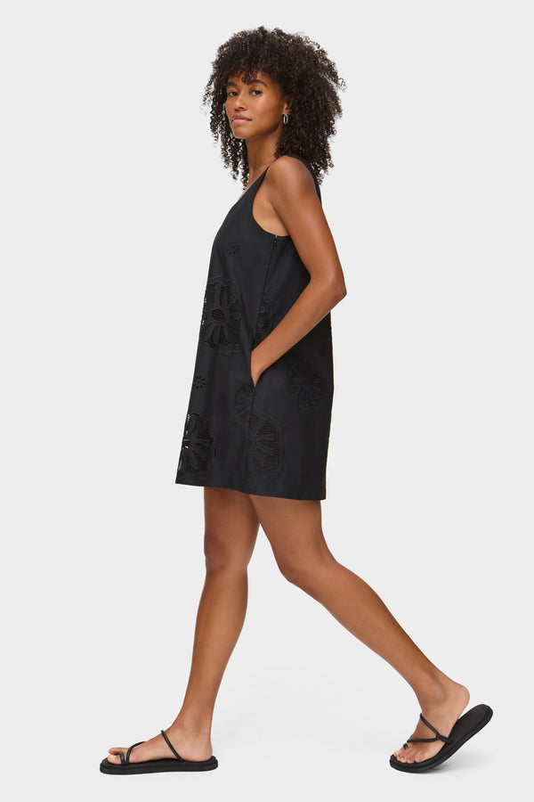 Aligne ALIGNE Broderie Mini Dress - Black | Belle DRESSES