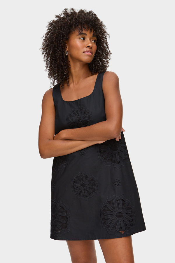 aligne ALIGNE Broderie Mini Dress - Black | Belle DRESSES