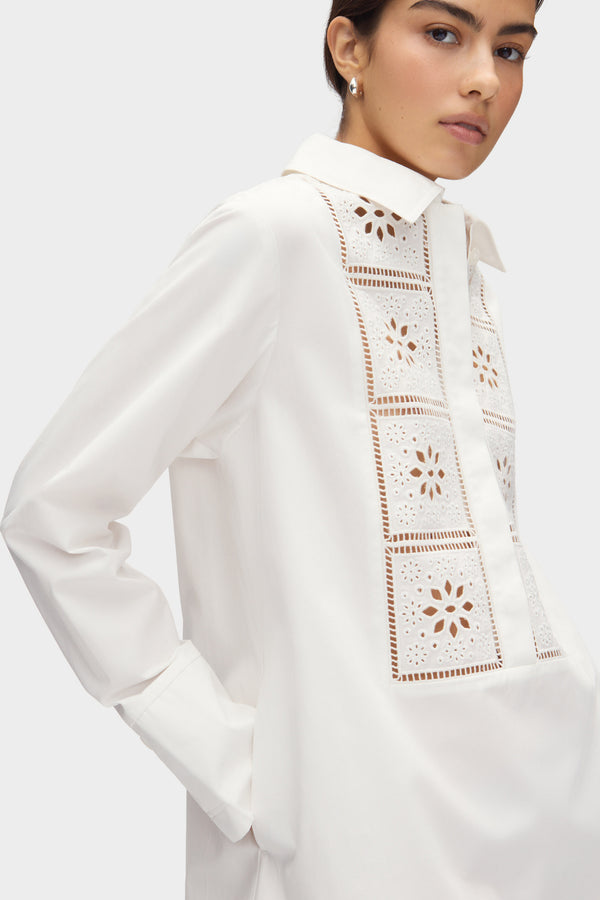 Aligne ALIGNE Broderie Organic Cotton Dress - White | Ophelia DRESSES