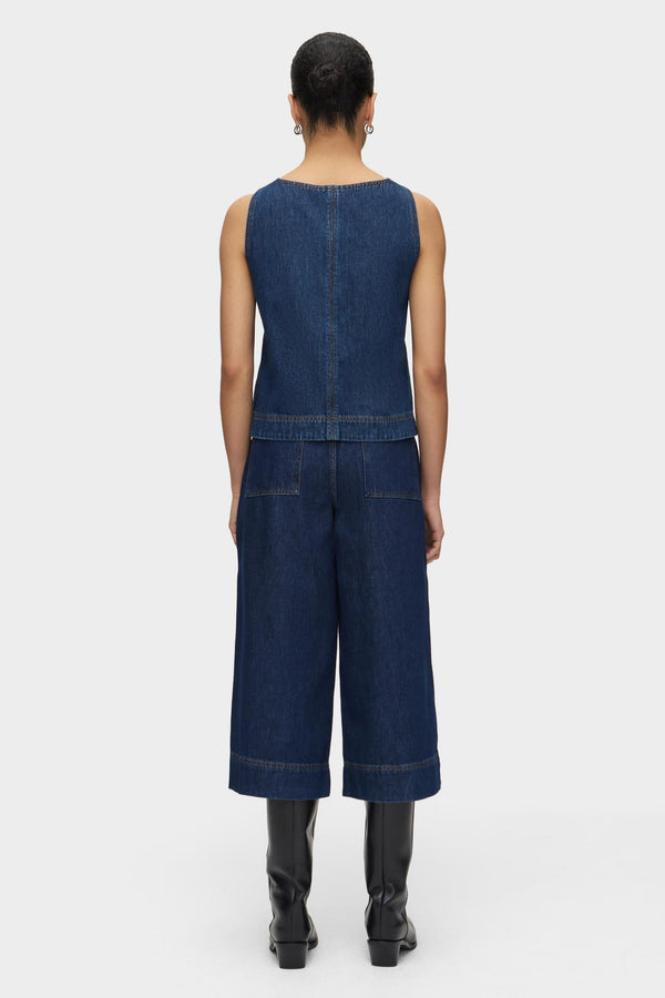 Aligne ALIGNE Button Up Denim Top - Dark Blue | Miranda TOPS