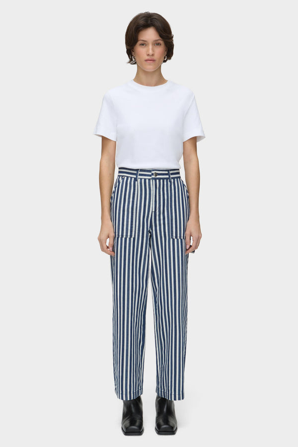 Aligne ALIGNE Cargo Striped Wide Straight Leg Jeans - Blue | Wolf JEANS