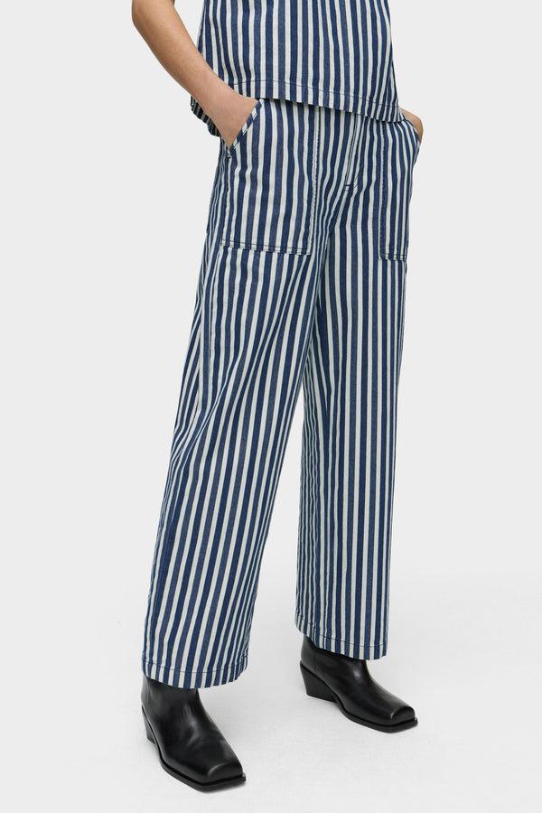 Aligne ALIGNE Cargo Striped Wide Straight Leg Jeans - Blue | Wolf JEANS