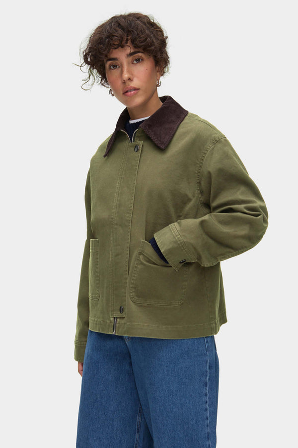 Aligne ALIGNE Corduroy Collar Jacket- Khaki | Madi OUTERWEAR