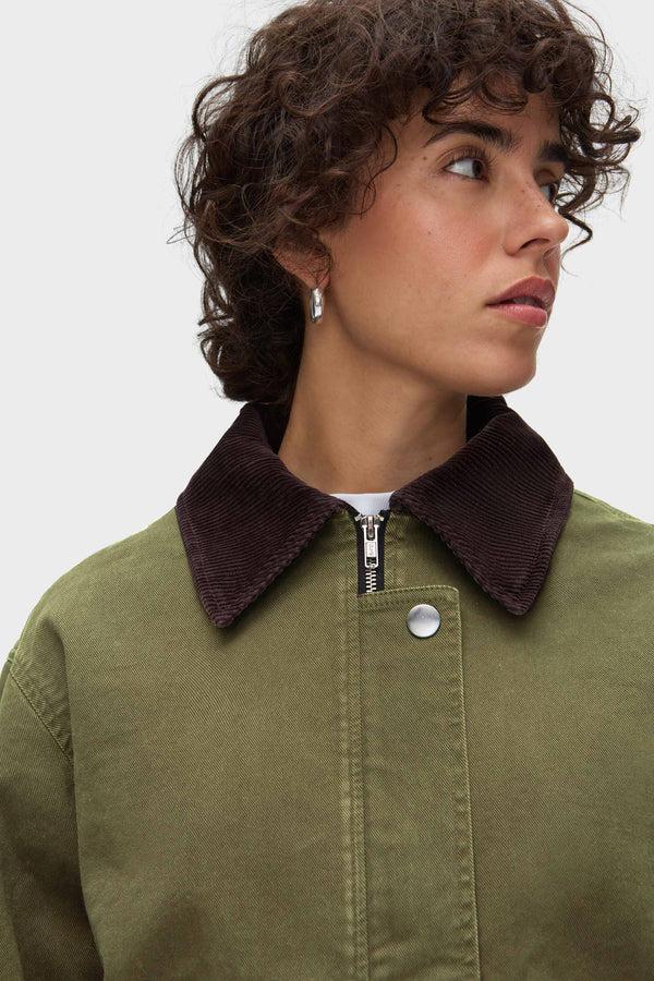 Aligne ALIGNE Corduroy Collar Jacket- Khaki | Madi OUTERWEAR