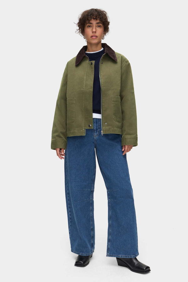 aligne ALIGNE Corduroy Collar Jacket- Khaki | Madi OUTERWEAR