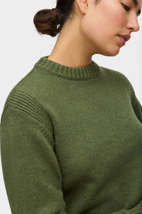 Aligne ALIGNE Crew Neck Knitted Jumper - Green | Dion KNITWEAR