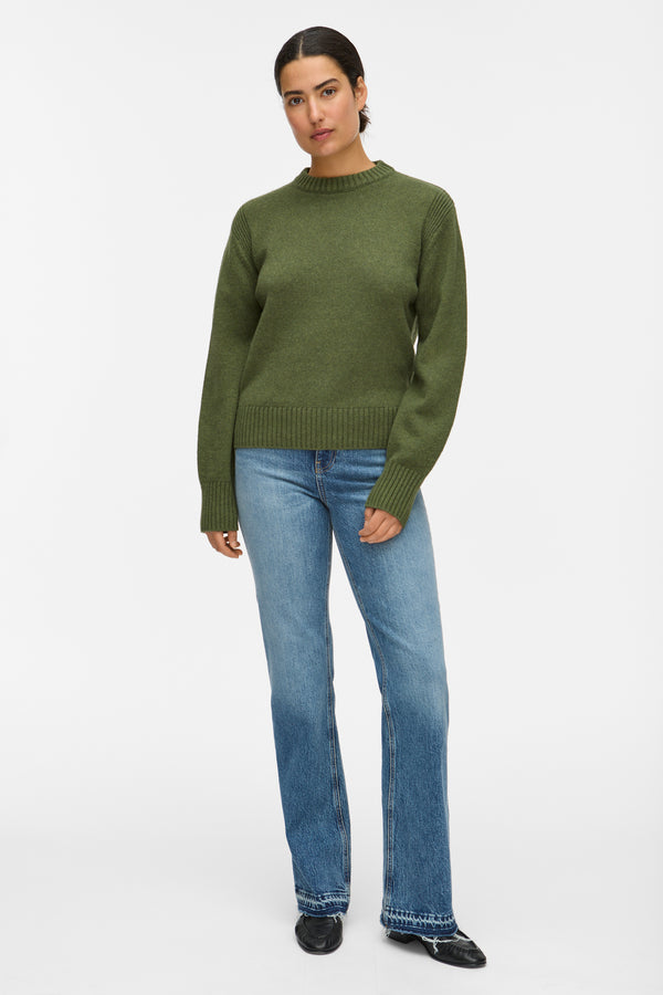 aligne ALIGNE Crew Neck Knitted Jumper - Green | Dion KNITWEAR