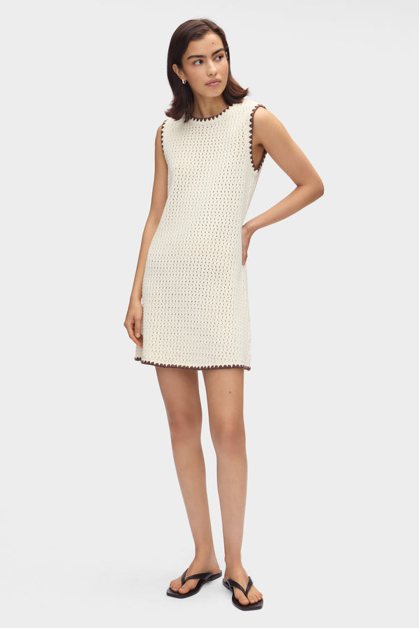 Aligne ALIGNE Crochet Mini Dress - White | Immy DRESSES