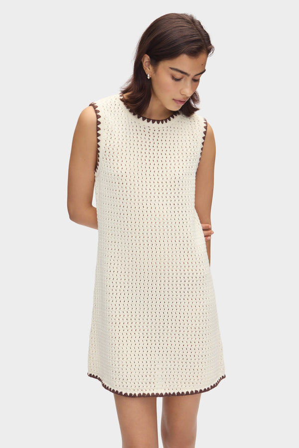 aligne ALIGNE Crochet Mini Dress - White | Immy DRESSES