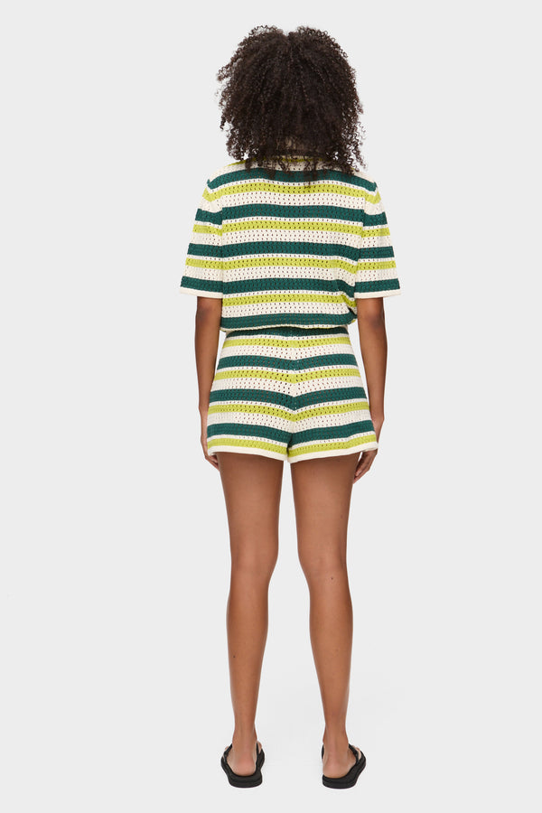 Aligne ALIGNE Crochet Shorts Striped - Green | Faro TROUSERS