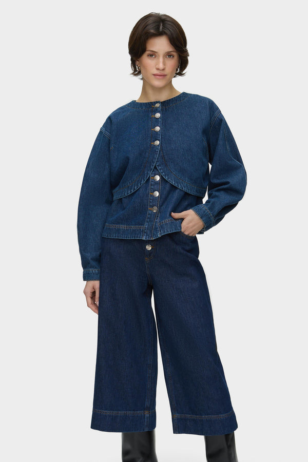 Aligne ALIGNE Cropped Denim Bolero - Dark Blue | Angelina OUTERWEAR