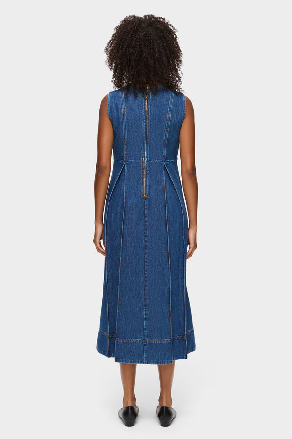 Aligne ALIGNE Denim Fit And Flare Midi Dress - Blue | Cherish DRESSES