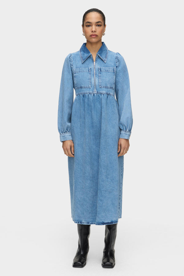 Aligne ALIGNE Denim Long Sleeve Midi Dress | Gabriella DRESSES