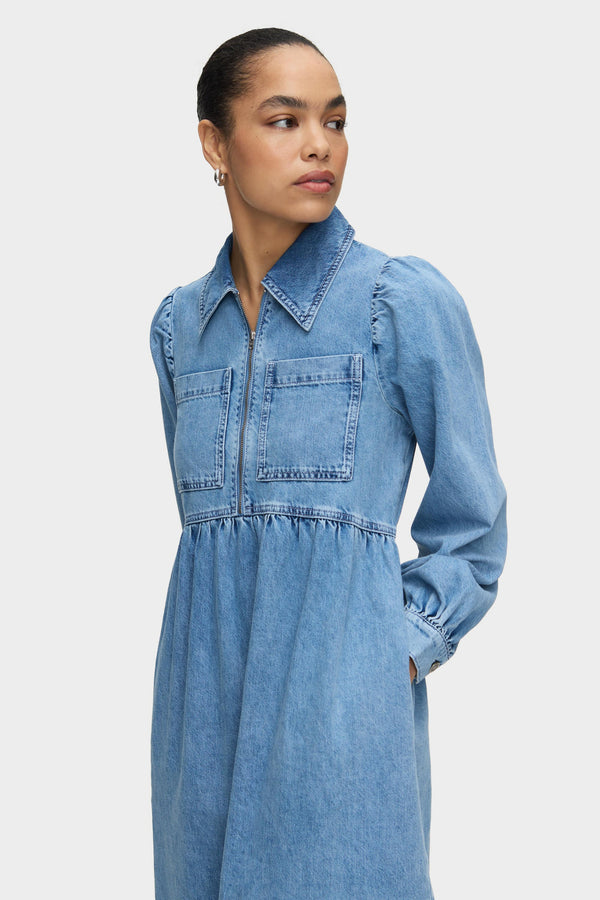 Aligne ALIGNE Denim Long Sleeve Midi Dress | Gabriella DRESSES