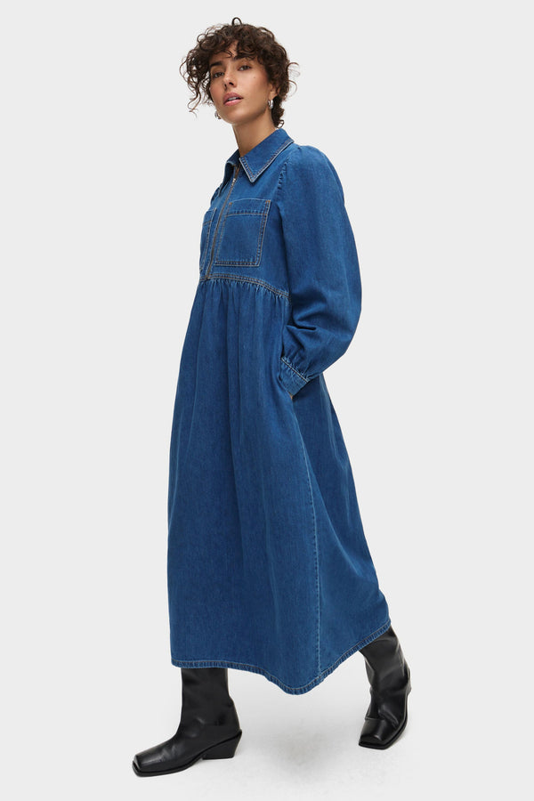 Aligne ALIGNE Denim Long Sleeve Midi Dress | Gabriella DRESSES