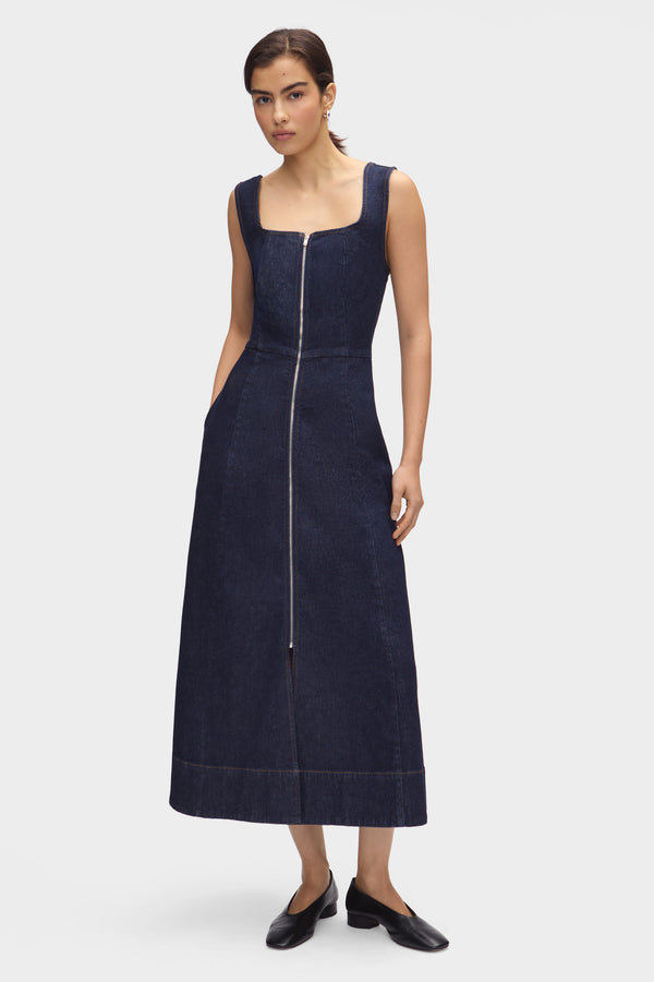 aligne ALIGNE Denim Midi Dress - Indigo | Paisley DRESSES