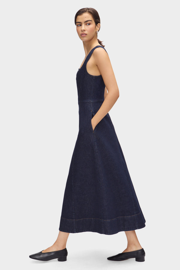 aligne ALIGNE Denim Midi Dress - Indigo | Paisley DRESSES