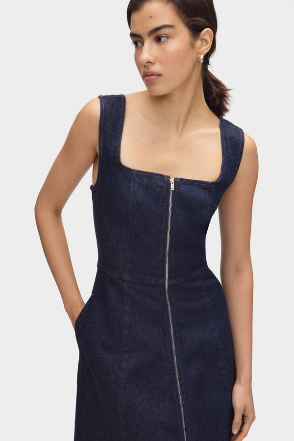 aligne ALIGNE Denim Midi Dress - Indigo | Paisley DRESSES