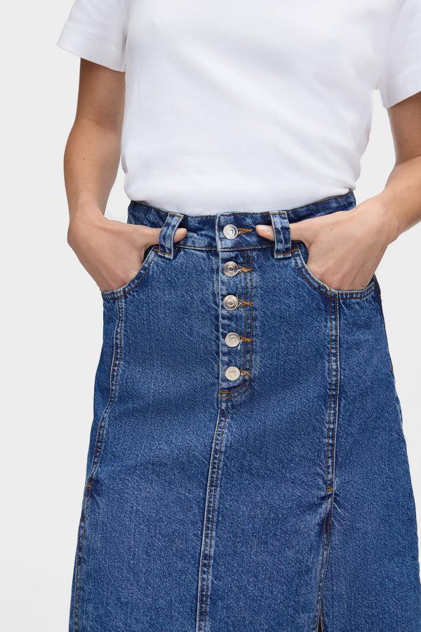 Aligne ALIGNE Denim Midi Skirt - Mid Blue | Troy SKIRTS