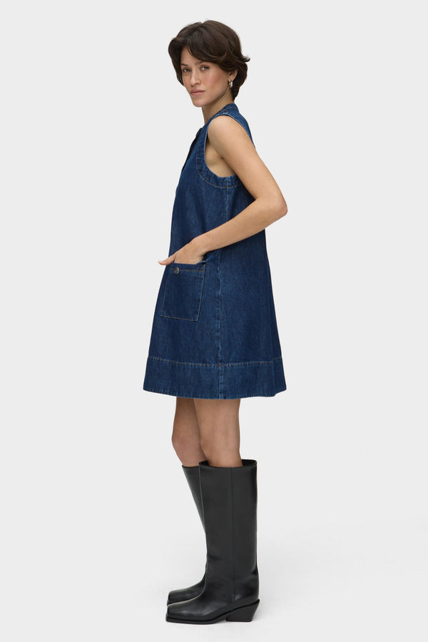 Aligne ALIGNE Denim Mini Dress - Dark Blue | Luella DRESSES