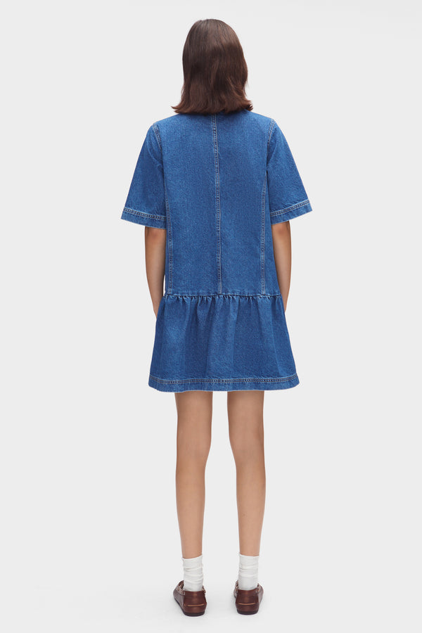 Aligne ALIGNE Drop Hem Mini Denim Dress - Blue | Kimber DRESSES