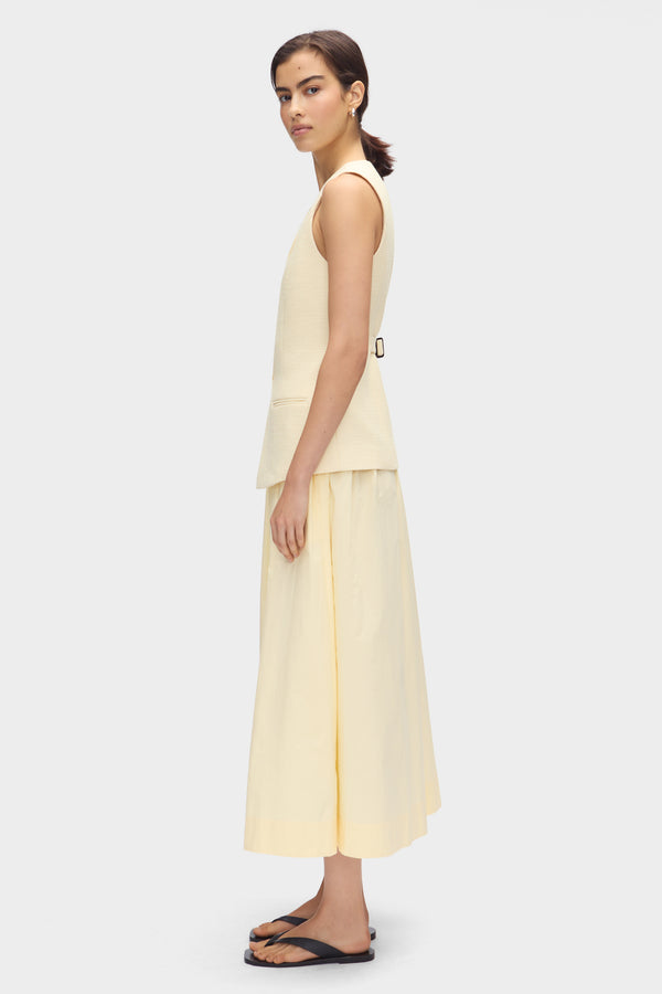 Aligne ALIGNE Elasticated Cotton Midi Skirt- Yellow | Natalie SKIRTS