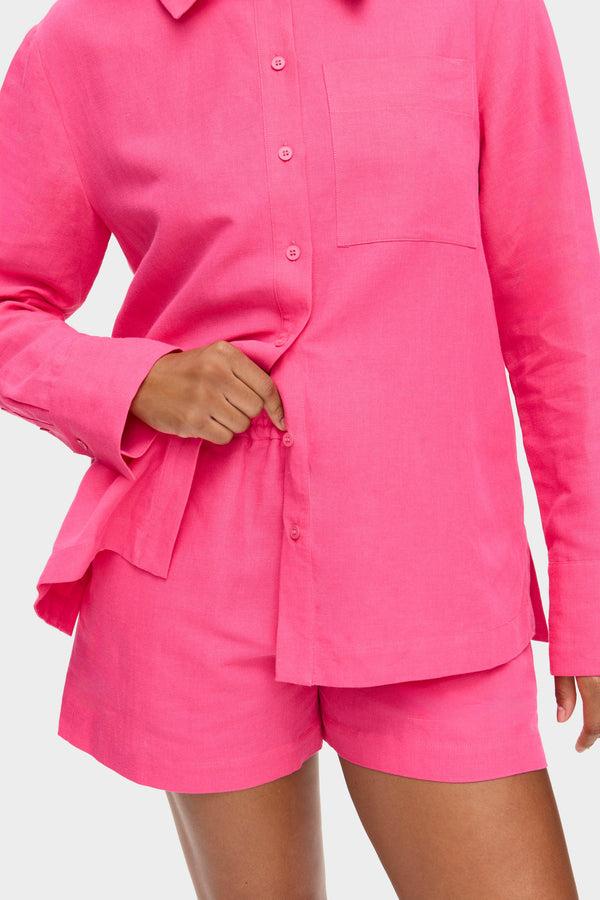 Aligne ALIGNE Elasticated Linen Short - Pink | Dita SHORTS