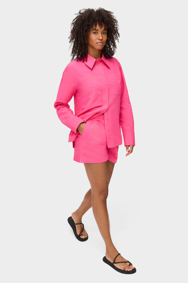 aligne ALIGNE Elasticated Linen Short - Pink | Dita SHORTS