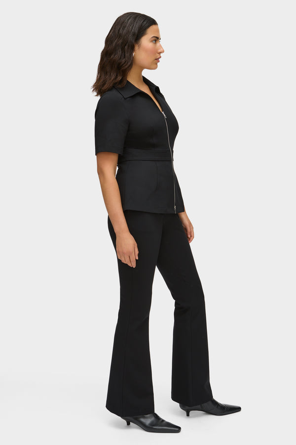 Aligne ALIGNE Flare Tailored Trouser - Black | Edie TROUSERS