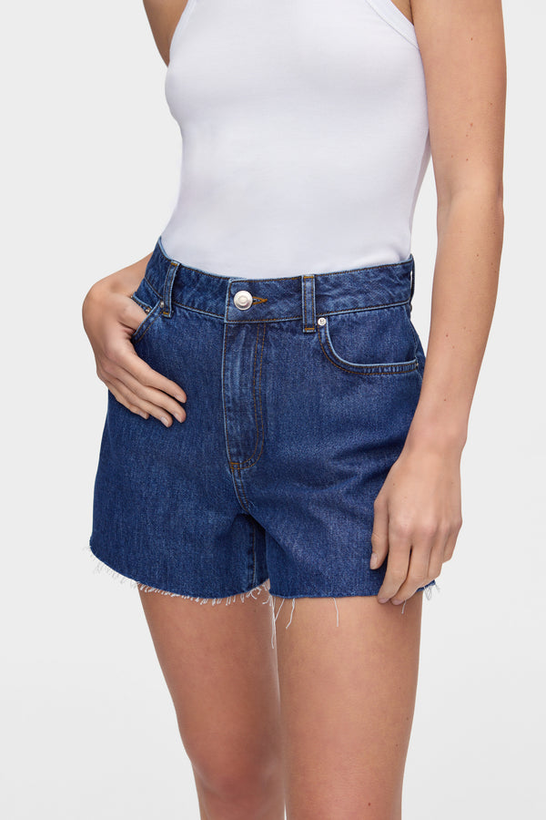 Aligne ALIGNE Frayed Denim Shorts - Blue | Ideal SHORTS