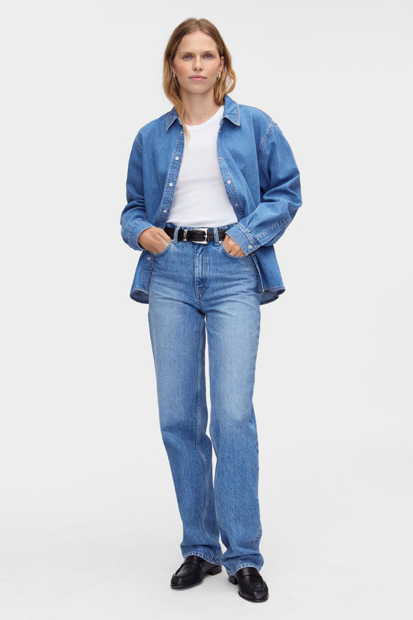Aligne ALIGNE High Rise Straight Leg Jeans - Blue JEANS