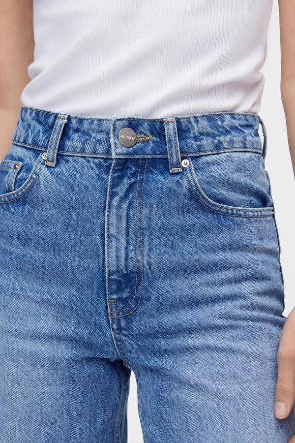 Aligne ALIGNE High Rise Straight Leg Jeans - Blue JEANS