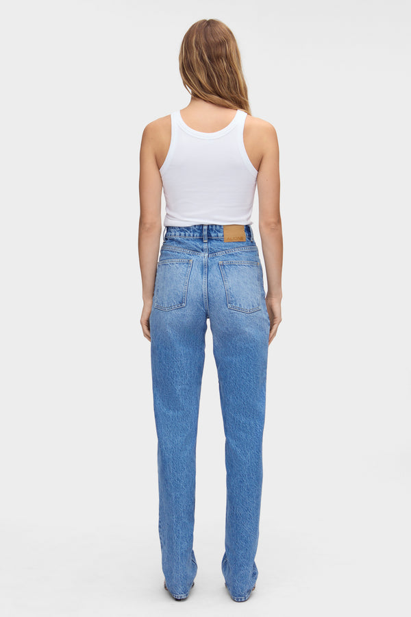 Aligne ALIGNE High Rise Straight Leg Jeans - Blue JEANS