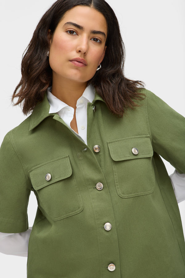 Aligne ALIGNE Laurel Short Sleeve Overshirt - Green | Laurel TOPS