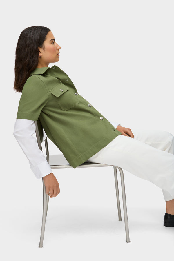 aligne ALIGNE Laurel Short Sleeve Overshirt - Green | Laurel TOPS