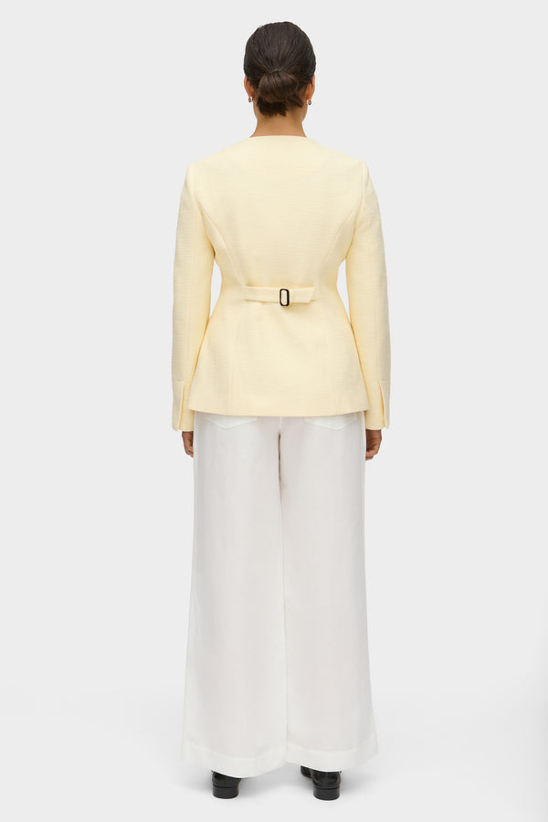 Aligne ALIGNE Linen Wide Leg Trouser - White | Alara TROUSER